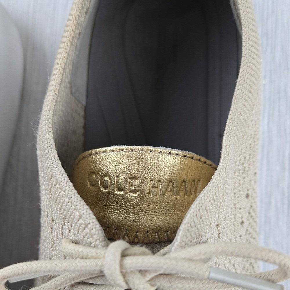 Cole Haan Zerogrand Stitchlite Oxford Beige Gold Knit Sneakers Womens 8.5B - Picture 2 of 16